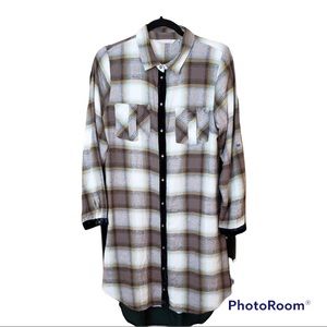 Soft Surroundings Saxon Plaid Tunic Shirt Dress